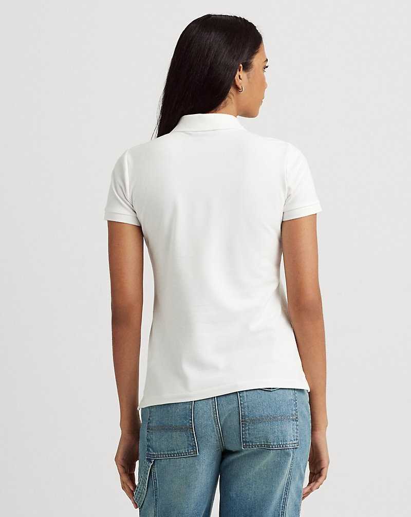 Camisa Polo Ralph Lauren Pique Mujer Blancos | IHTRQAS-80 - vista 4