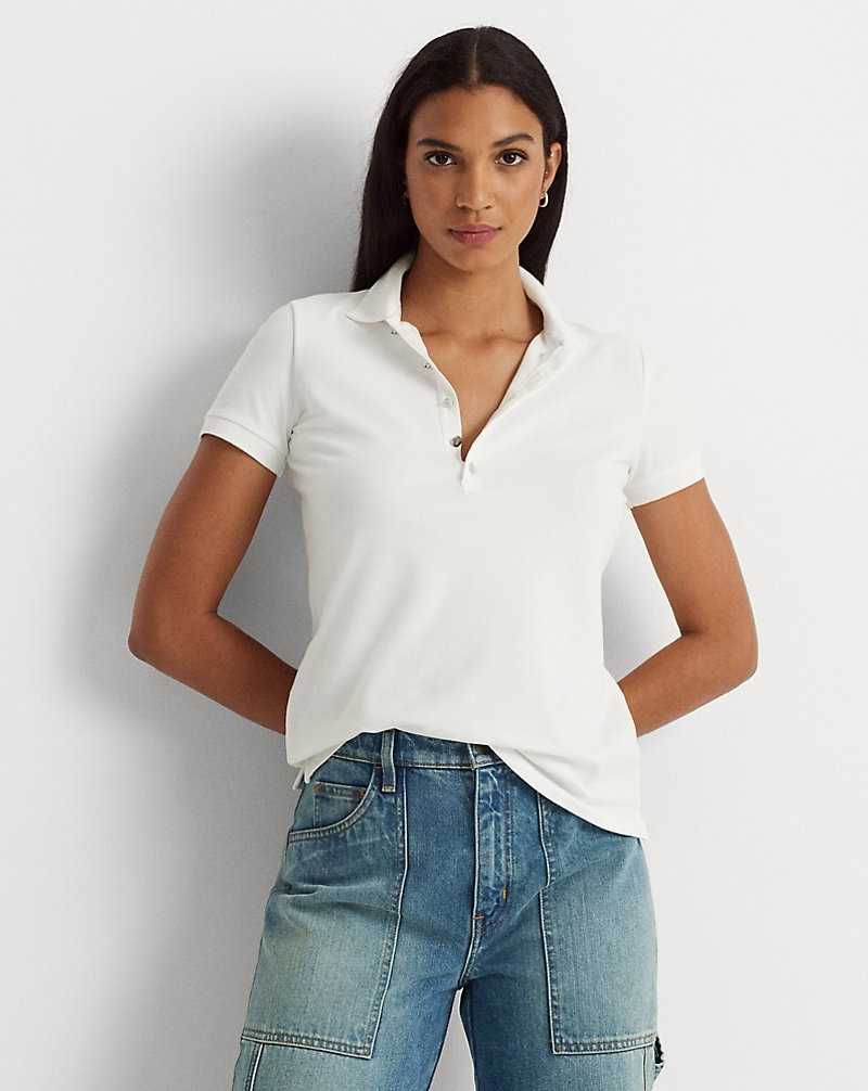 Camisa Polo Ralph Lauren Pique Mujer Blancos | IHTRQAS-80 - vista 1