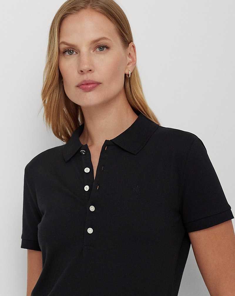 Camisa Polo Ralph Lauren Pique Mujer Negros | NOBFLMS-54 - vista 5