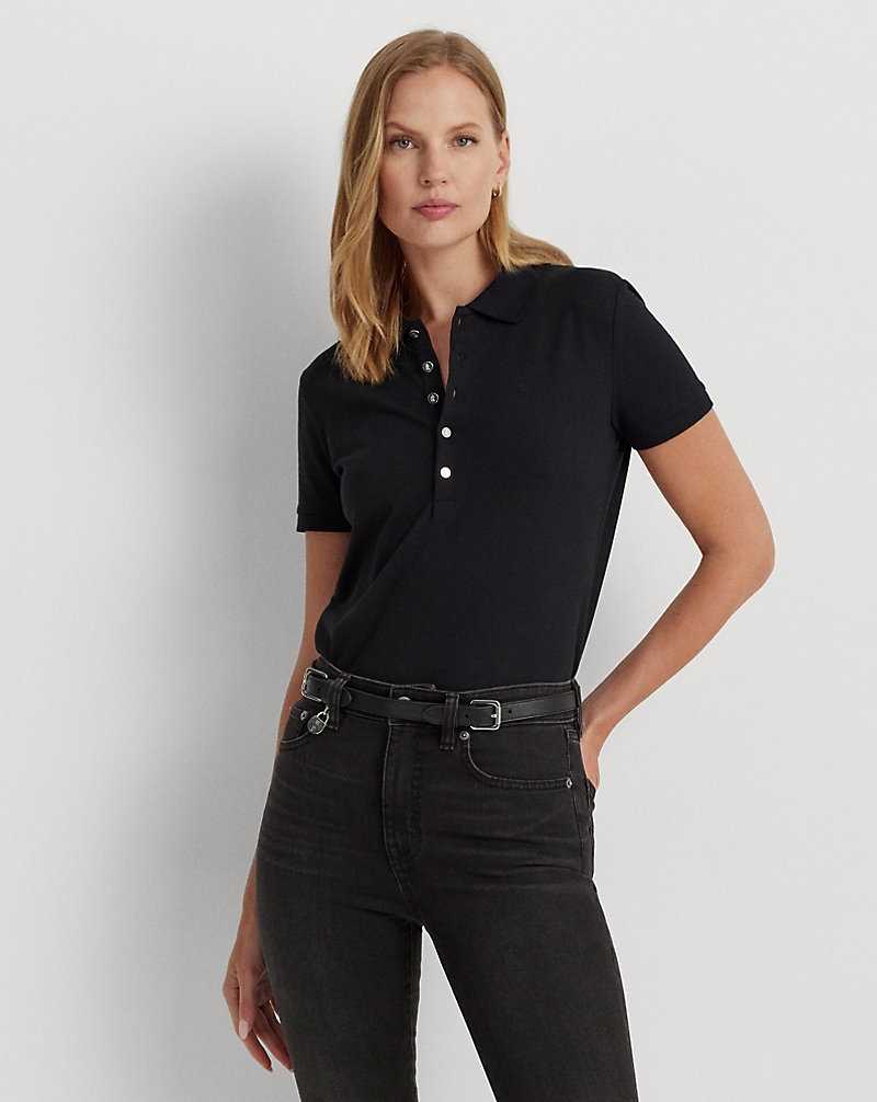 Camisa Polo Ralph Lauren Pique Mujer Negros | NOBFLMS-54 - vista 1