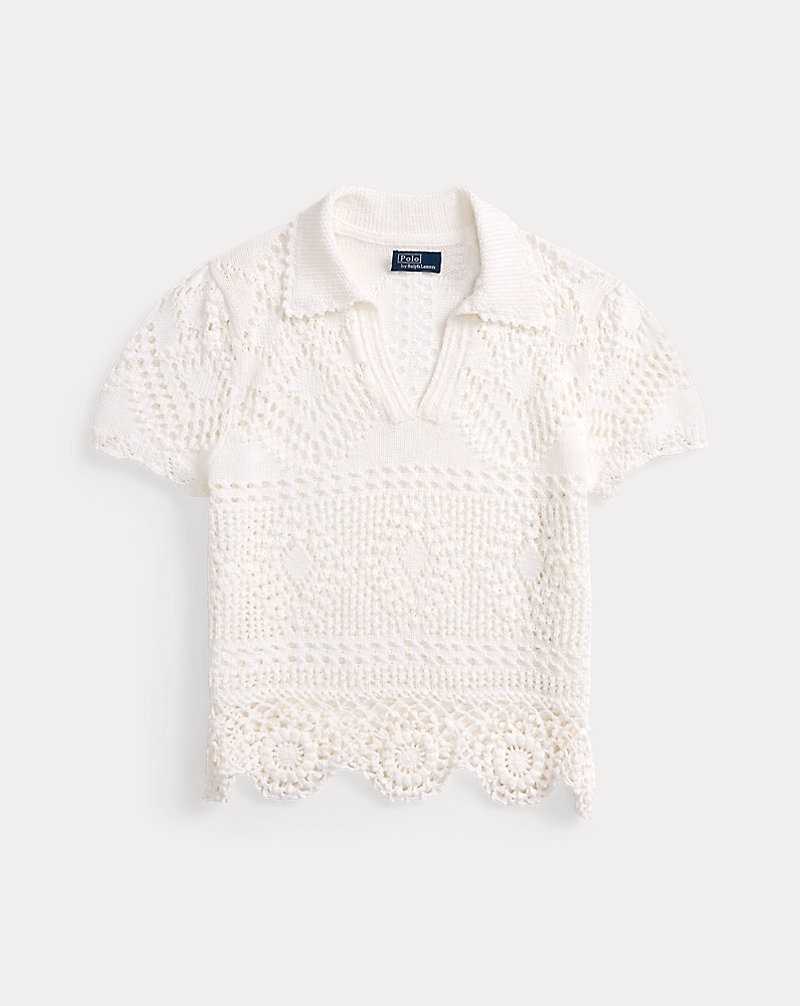 Camisa Polo Ralph Lauren Pointelle Cotton Mujer Blancos | YDPOICU-68 - vista 2