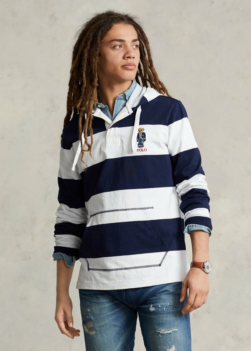 Camisa Polo Polo Bear Jersey Encapuchado Rugby Shirt Hombre Blancos | VZOE02576 - vista 1
