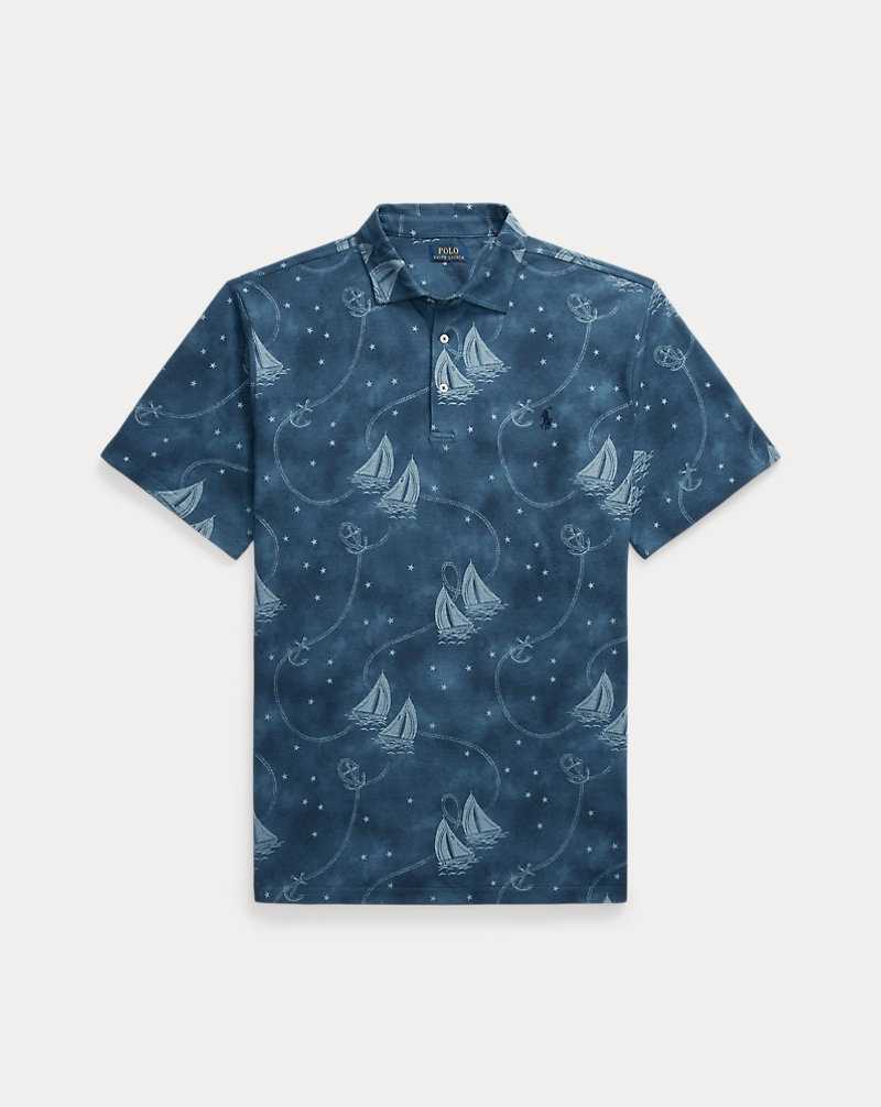 Camisa Polo Ralph Lauren Printed Mesh Hombre Oceans Voyage/Light Chamb | AVQNRFY-52 - vista 1