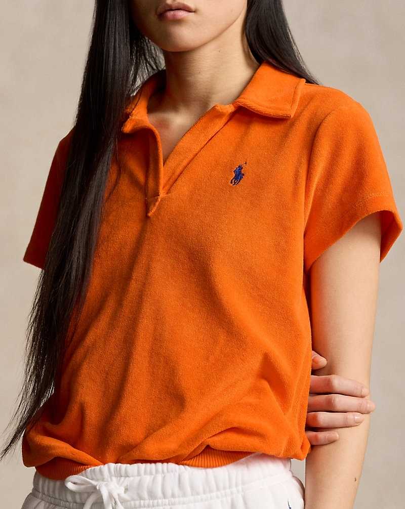 Camisa Polo Ralph Lauren Shrunken Fit Terry Mujer Naranjas | PDKNXJZ-93 - vista 5