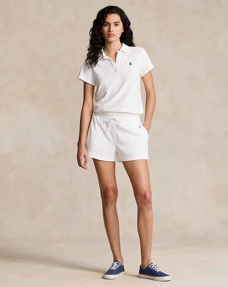 Camisa Polo Ralph Lauren Shrunken Fit Terry Mujer Blancos | QEGIASD-97 - vista 3