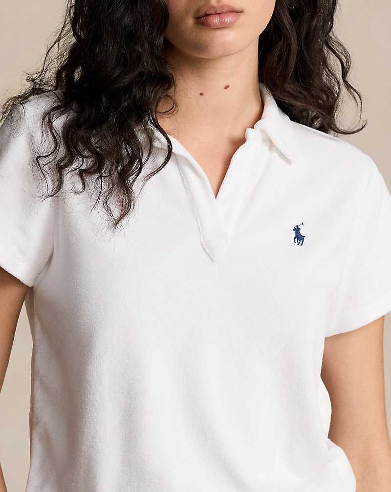 Camisa Polo Ralph Lauren Shrunken Fit Terry Mujer Blancos | QEGIASD-97 - vista 5