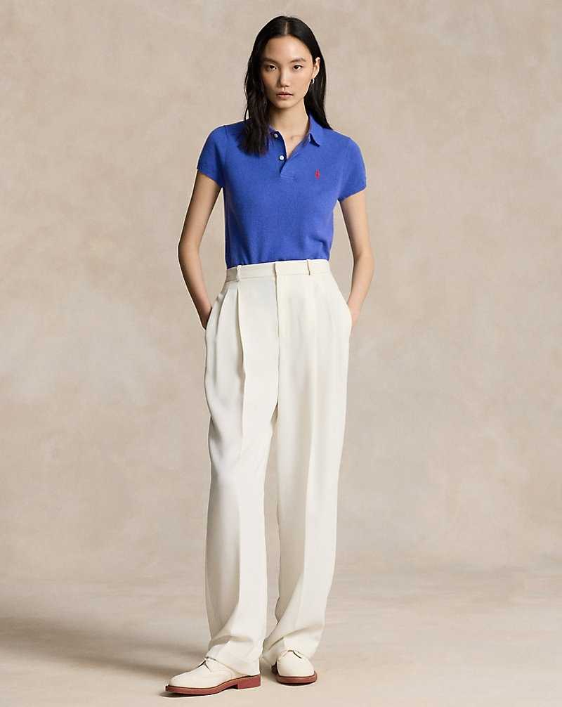 Camisa Polo Ralph Lauren Slim Fit Cashmere Mujer Azules | EDNWLXB-58 - vista 3