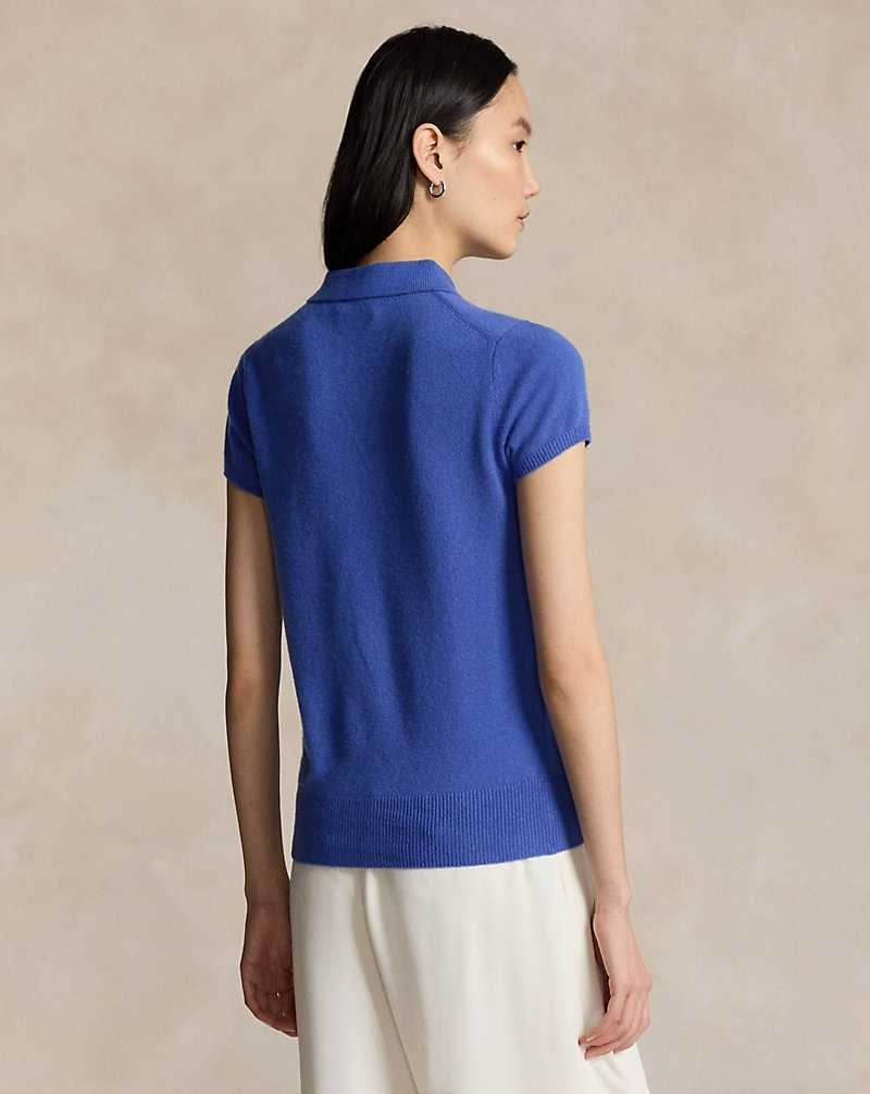 Camisa Polo Ralph Lauren Slim Fit Cashmere Mujer Azules | EDNWLXB-58 - vista 4
