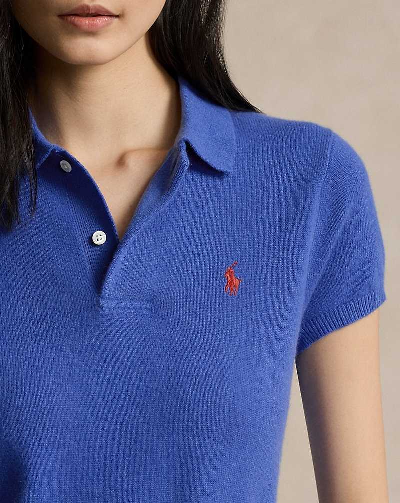 Camisa Polo Ralph Lauren Slim Fit Cashmere Mujer Azules | EDNWLXB-58 - vista 5