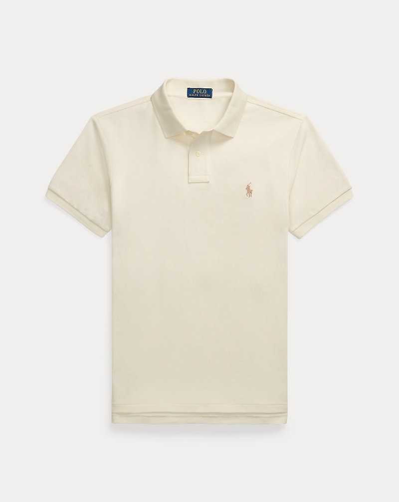 Camisa Polo Ralph Lauren Slim Fit Mesh Hombre Creme | GTWRNFY-09 - vista 2