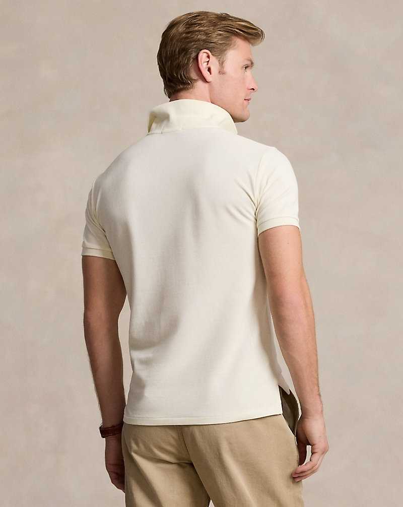 Camisa Polo Ralph Lauren Slim Fit Mesh Hombre Creme | GTWRNFY-09 - vista 4