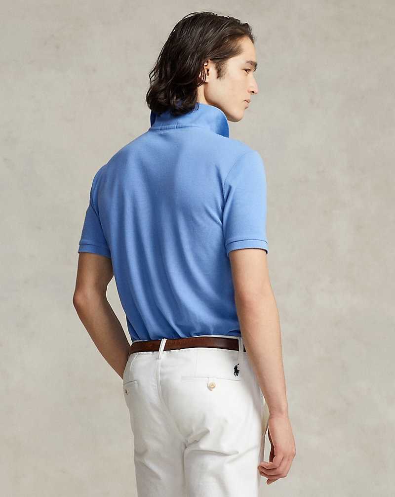Camisa Polo Ralph Lauren Slim Fit Mesh Hombre Azules | QNJKYWM-13 - vista 4