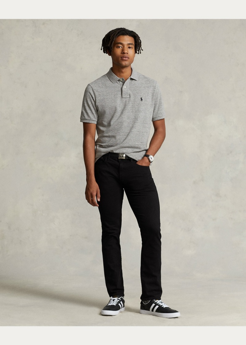 Camisa Polo Slim Fit Mesh Hombre Negros | IEZD53068 - vista 3