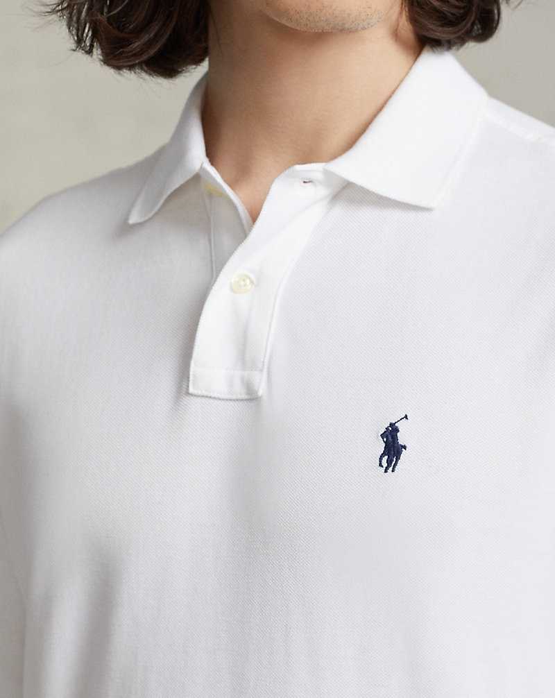 Camisa Polo Ralph Lauren Slim Fit Mesh Long-Sleeve Hombre Blancos | DOGHBZR-06 - vista 5