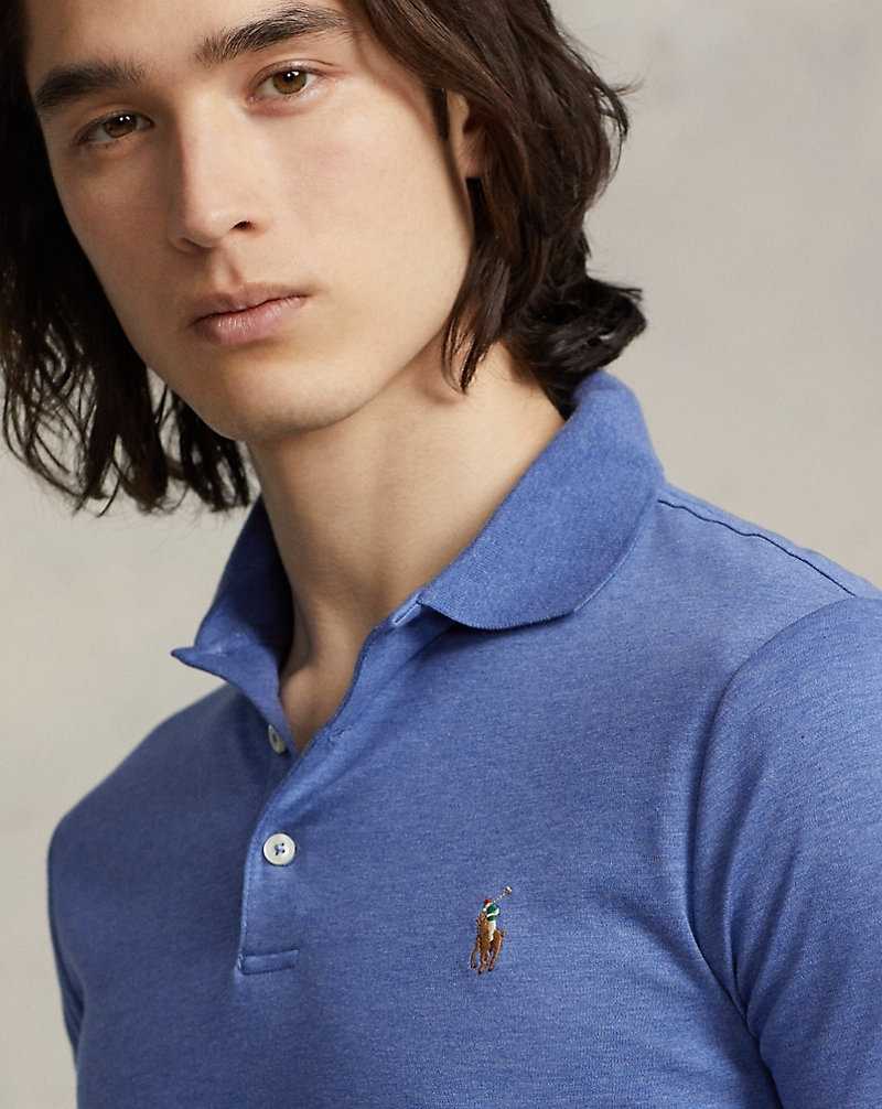 Camisa Polo Ralph Lauren Slim Fit Soft-Touch Hombre Azul Rey | GRLDNIU-27 - vista 5