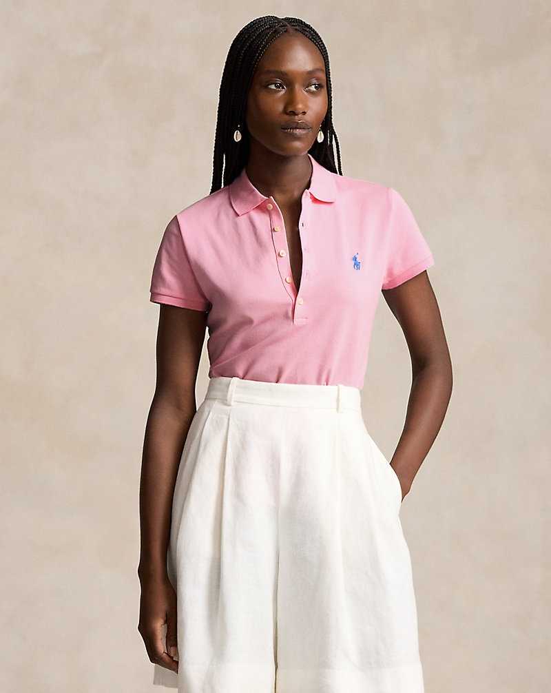 Camisa Polo Ralph Lauren Slim Fit Stretch Mujer Rosas | GWUNLOB-21 - vista 1