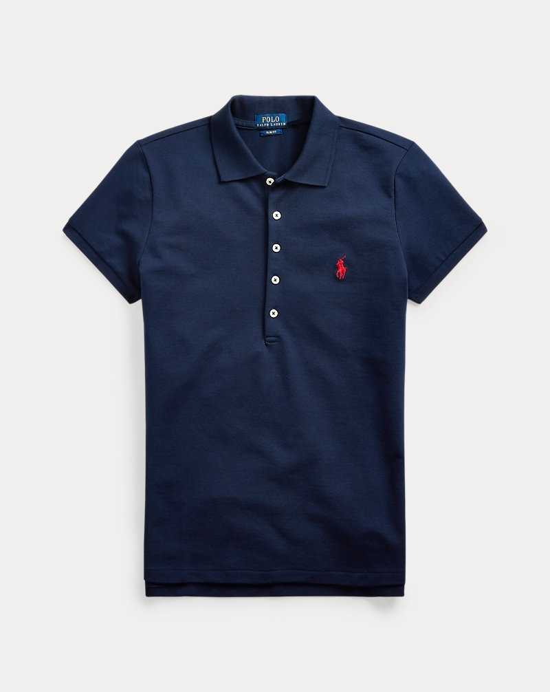 Camisa Polo Ralph Lauren Slim Fit Stretch Mujer Azul Marino | MCUNIAZ-98 - vista 2