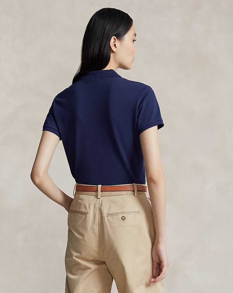Camisa Polo Ralph Lauren Slim Fit Stretch Mujer Azul Marino | MCUNIAZ-98 - vista 4