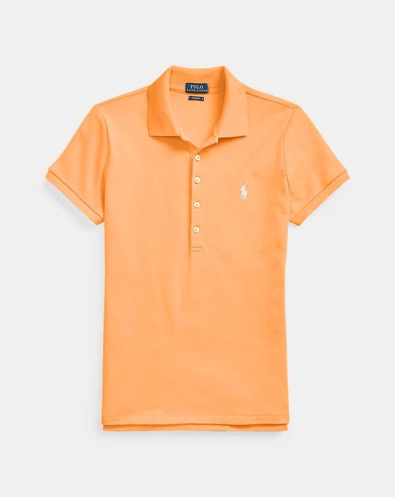 Camisa Polo Ralph Lauren Slim Fit Stretch Mujer Naranjas | QVWZKJO-47 - vista 2