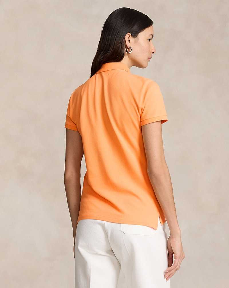 Camisa Polo Ralph Lauren Slim Fit Stretch Mujer Naranjas | QVWZKJO-47 - vista 4