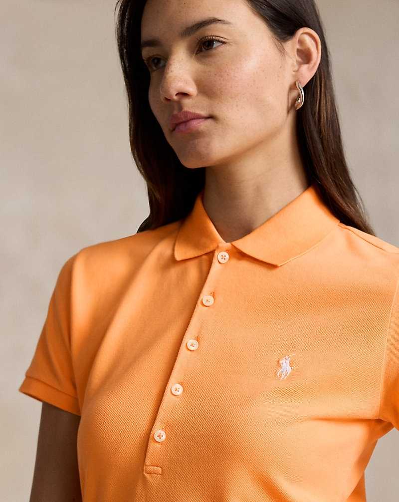 Camisa Polo Ralph Lauren Slim Fit Stretch Mujer Naranjas | QVWZKJO-47 - vista 5