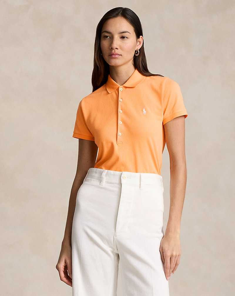 Camisa Polo Ralph Lauren Slim Fit Stretch Mujer Naranjas | QVWZKJO-47 - vista 1