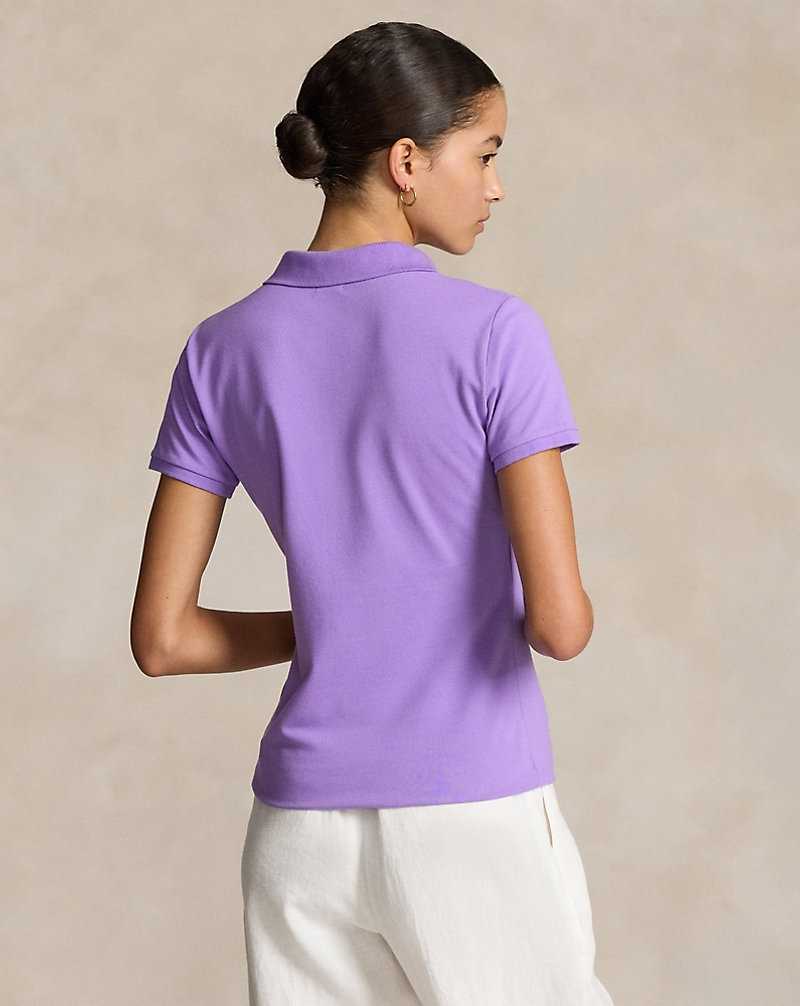 Camisa Polo Ralph Lauren Slim Fit Stretch Mujer Morados | RHXLCWV-16 - vista 4