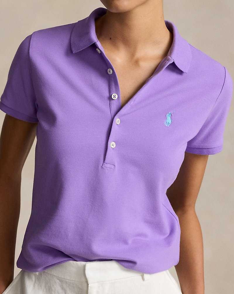 Camisa Polo Ralph Lauren Slim Fit Stretch Mujer Morados | RHXLCWV-16 - vista 5
