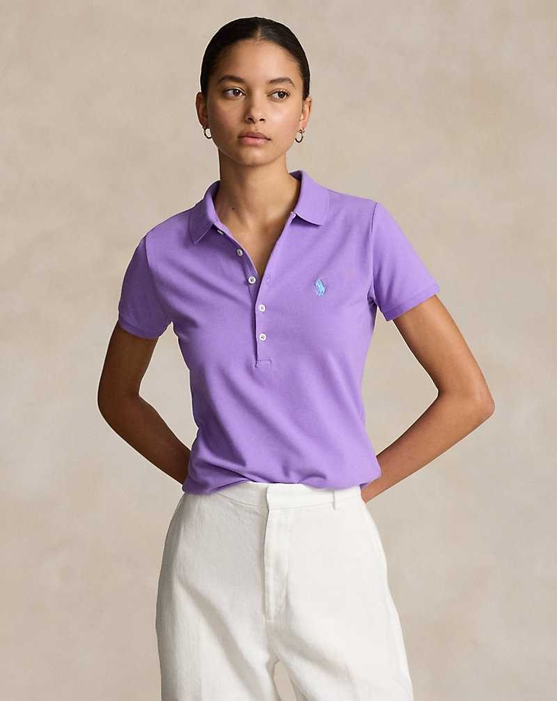 Camisa Polo Ralph Lauren Slim Fit Stretch Mujer Morados | RHXLCWV-16 - vista 1
