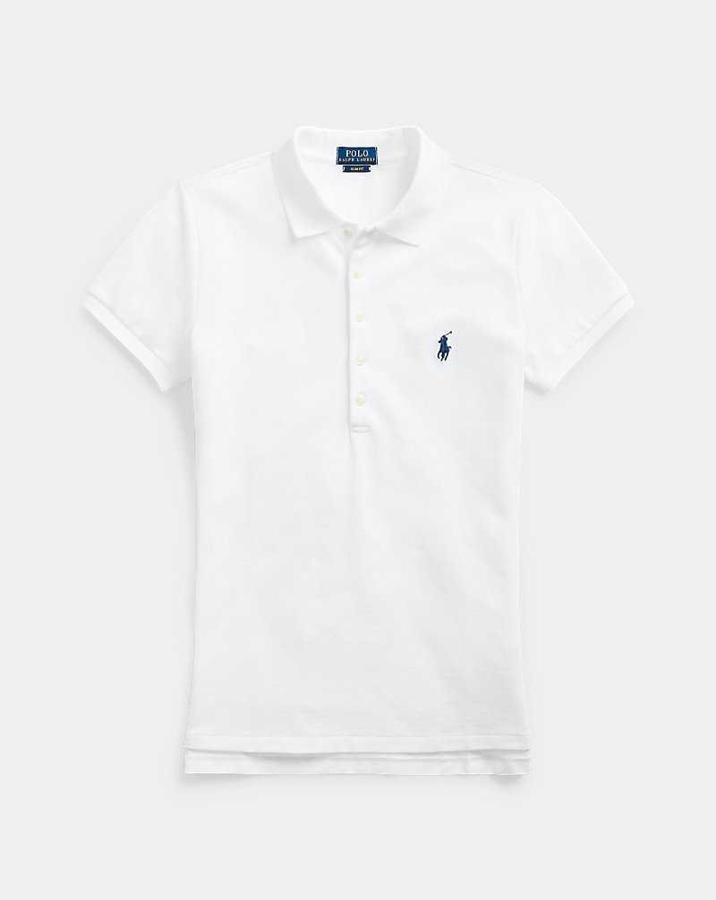 Camisa Polo Ralph Lauren Slim Fit Stretch Mujer Blancos | HPWYNFV-78 - vista 2