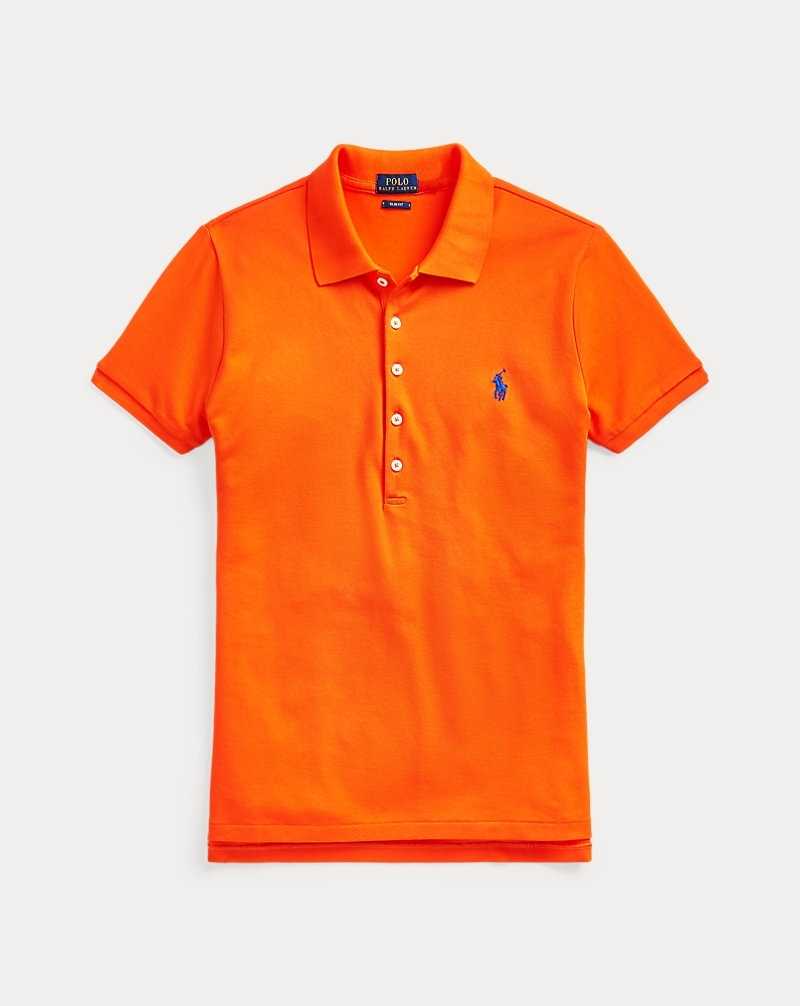 Camisa Polo Ralph Lauren Slim Fit Stretch Mujer Naranjas | OKUTIQJ-31 - vista 2