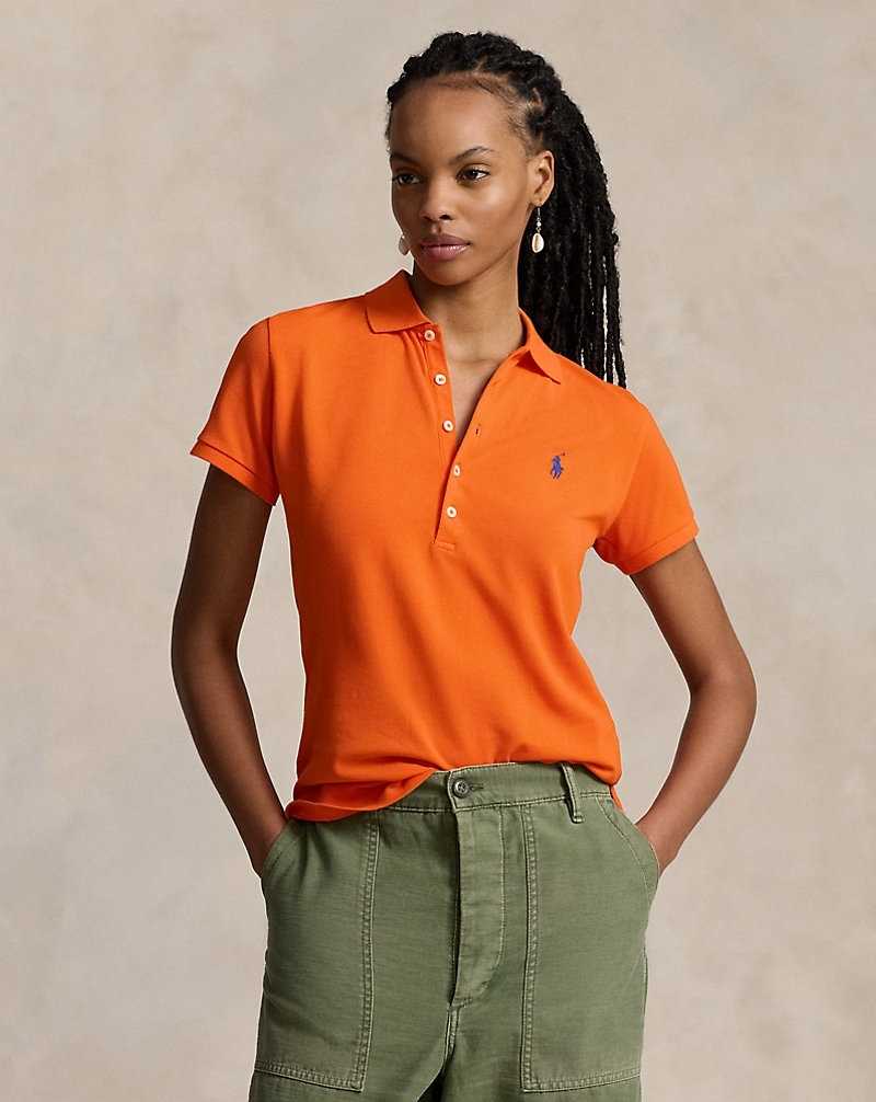 Camisa Polo Ralph Lauren Slim Fit Stretch Mujer Naranjas | OKUTIQJ-31 - vista 1