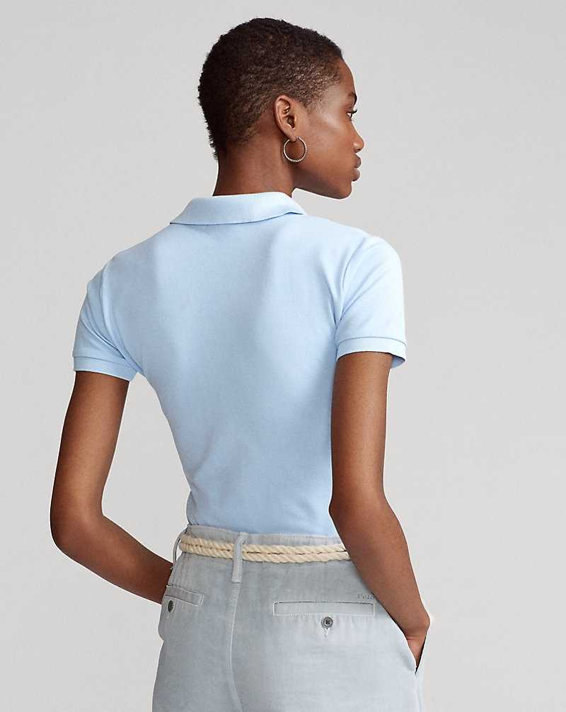 Camisa Polo Ralph Lauren Slim Fit Stretch Mujer Azules | ECLIMRZ-04 - vista 4