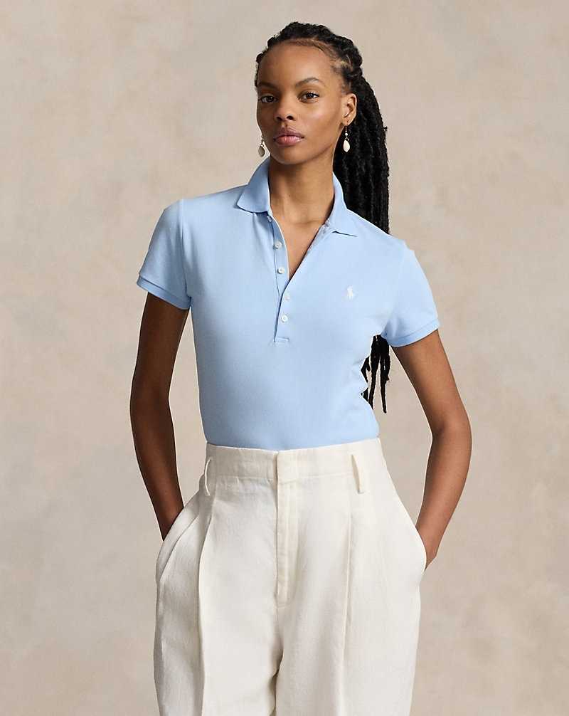Camisa Polo Ralph Lauren Slim Fit Stretch Mujer Azules | ECLIMRZ-04 - vista 1