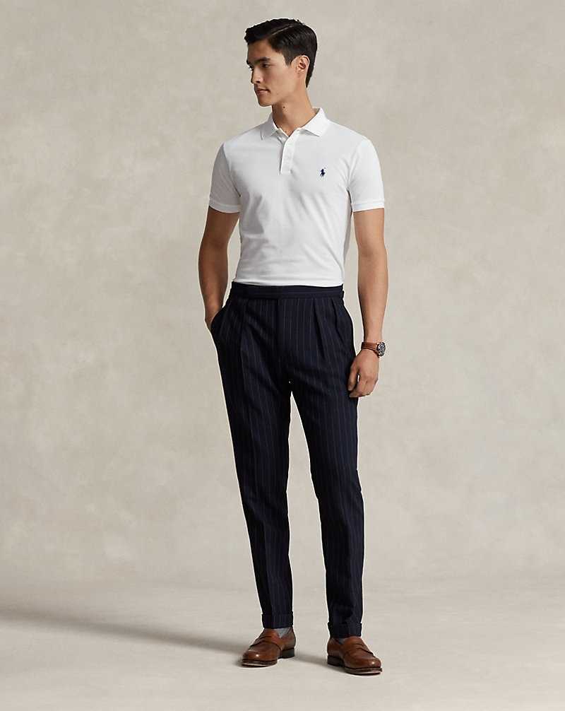 Camisa Polo Ralph Lauren Slim Fit Stretch Mesh Hombre Blancos | DYVXHUN-95 - vista 3