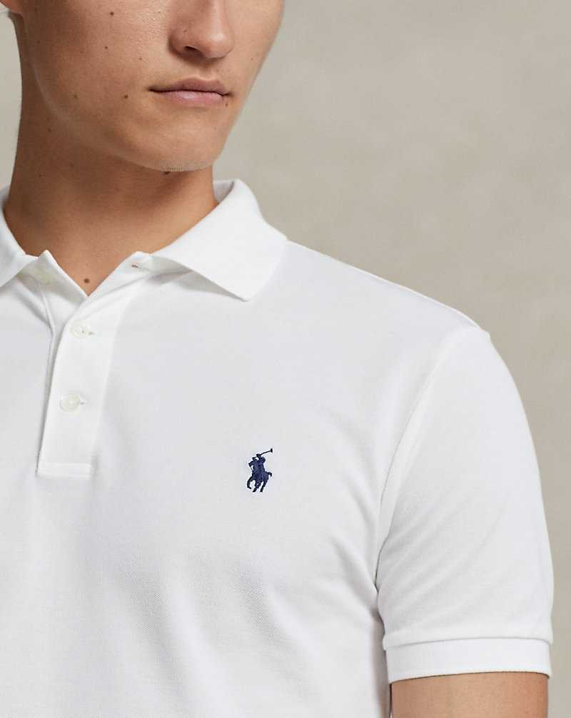 Camisa Polo Ralph Lauren Slim Fit Stretch Mesh Hombre Blancos | DYVXHUN-95 - vista 5