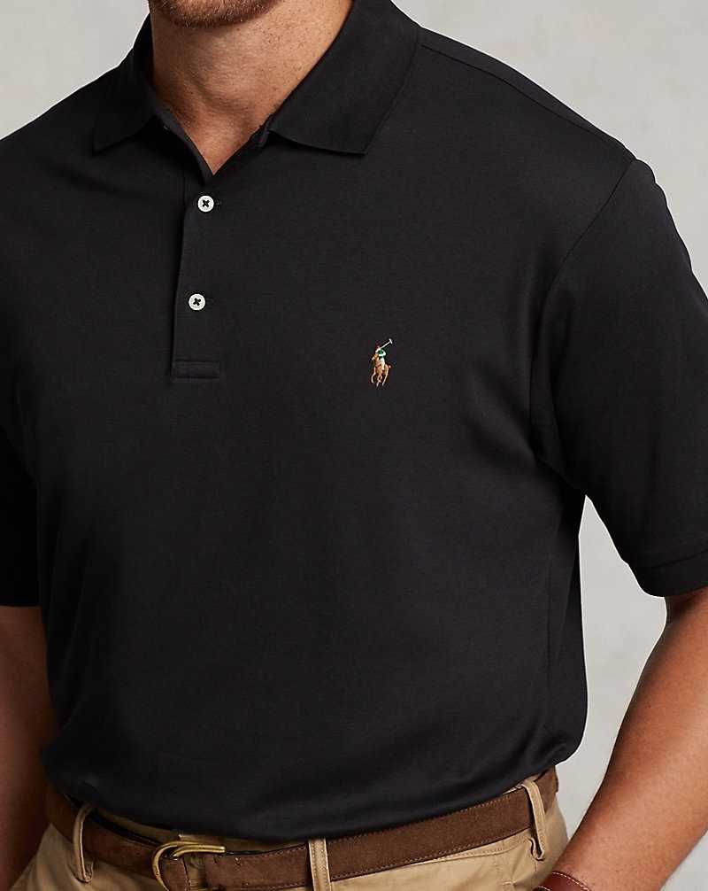 Camisa Polo Ralph Lauren Soft Cotton Hombre Negros | IKDRXJO-17 - vista 5