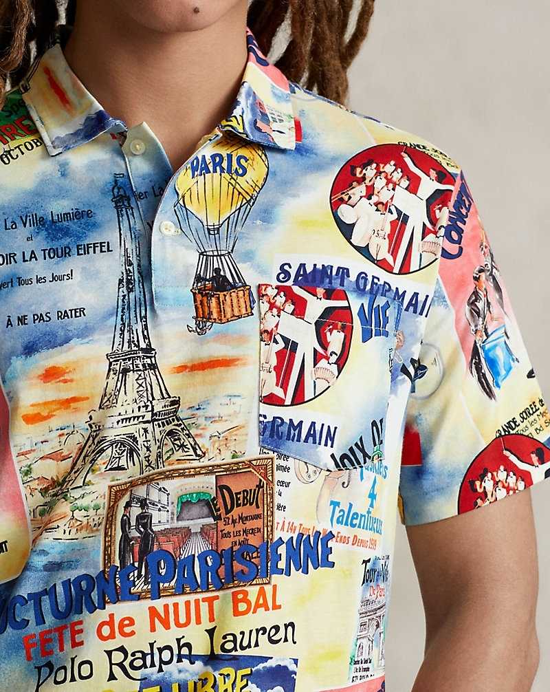 Camisa Polo Ralph Lauren Standard Fit Printed Jersey Hombre City Of Lights Poster | DCKFVRP-24 - vista 5