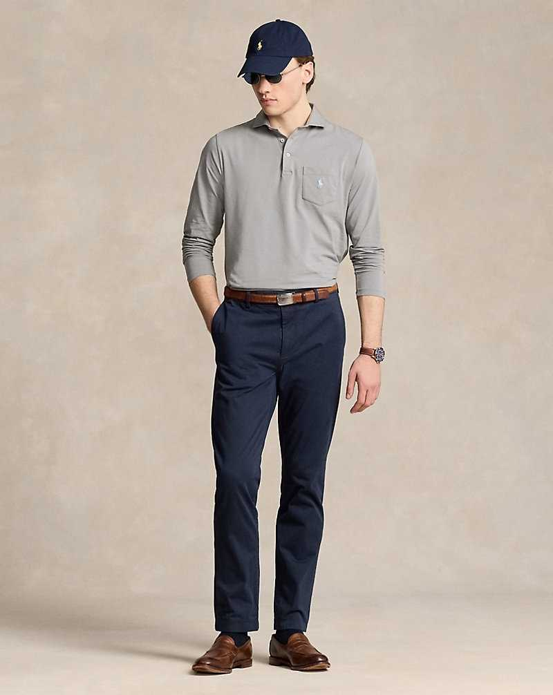 Camisa Polo Ralph Lauren Stretch Lisle Hombre Grises | YAIRPBT-62 - vista 3