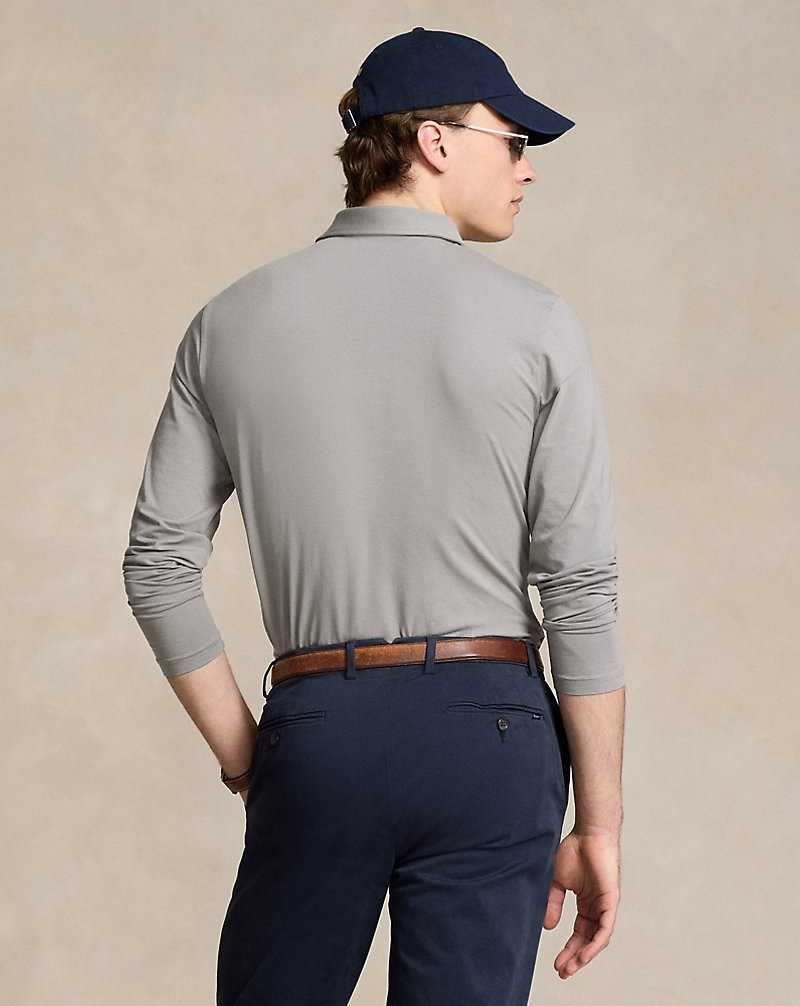 Camisa Polo Ralph Lauren Stretch Lisle Hombre Grises | YAIRPBT-62 - vista 4