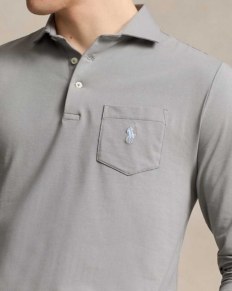 Camisa Polo Ralph Lauren Stretch Lisle Hombre Grises | YAIRPBT-62 - vista 5