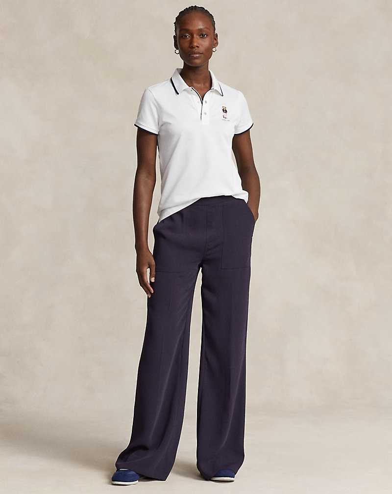 Camisa Polo Ralph Lauren Tailored Fit Bear Mujer Blancos | IPKTCAG-23 - vista 3