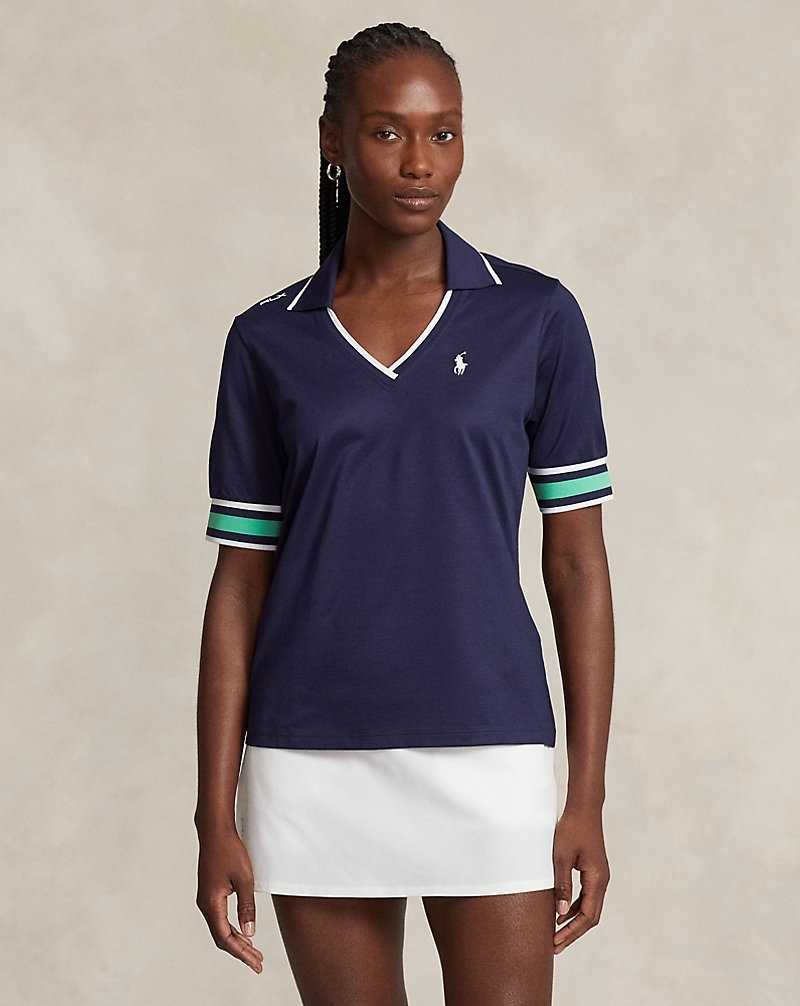 Camisa Polo Ralph Lauren Tailored Fit Cricket Mujer Refnd Nvy/Crse Grn/Crmc W | HZPOKDA-08 - vista 1