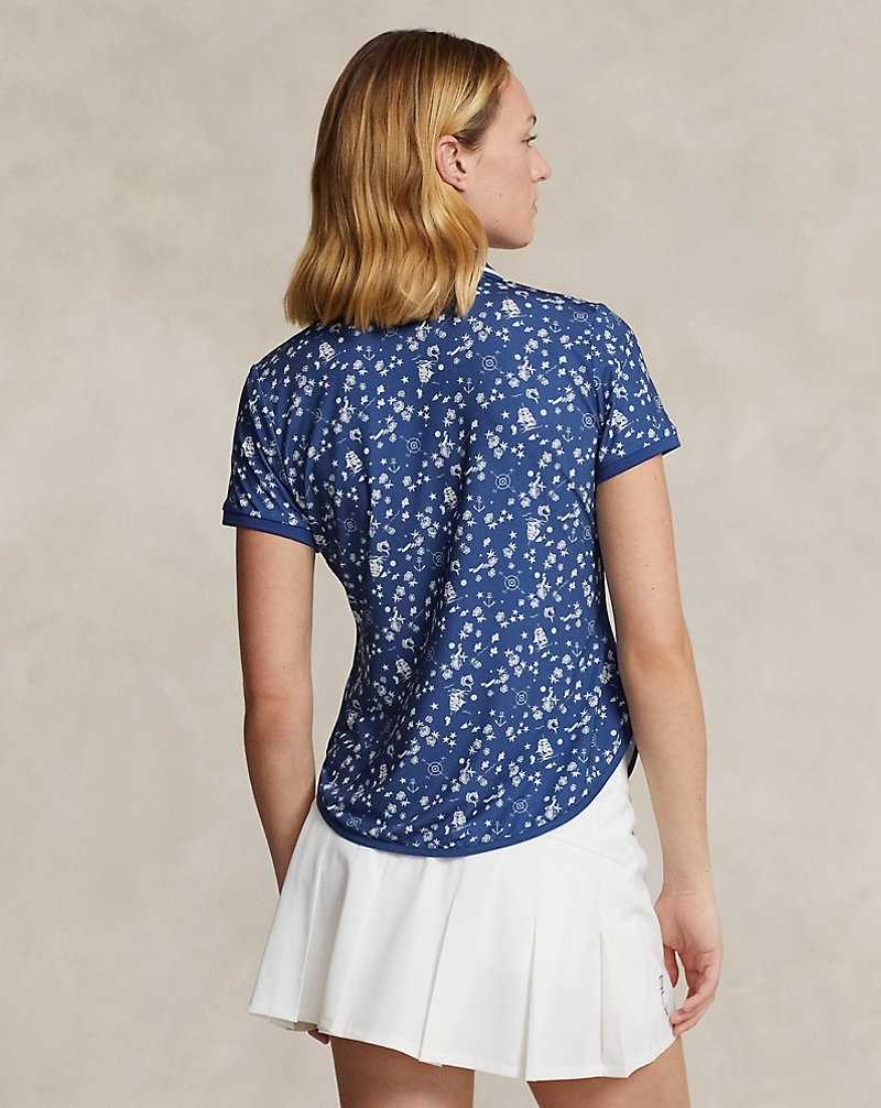Camisa Polo Ralph Lauren Tailored Fit Graphic Jersey Mujer Nautical Cnv/beach Ryl | NUJWLGO-65 - vista 4