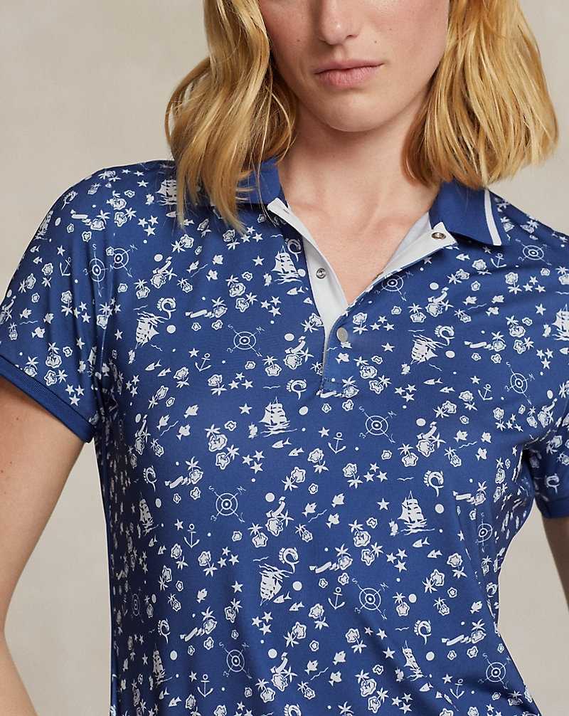 Camisa Polo Ralph Lauren Tailored Fit Graphic Jersey Mujer Nautical Cnv/beach Ryl | NUJWLGO-65 - vista 5