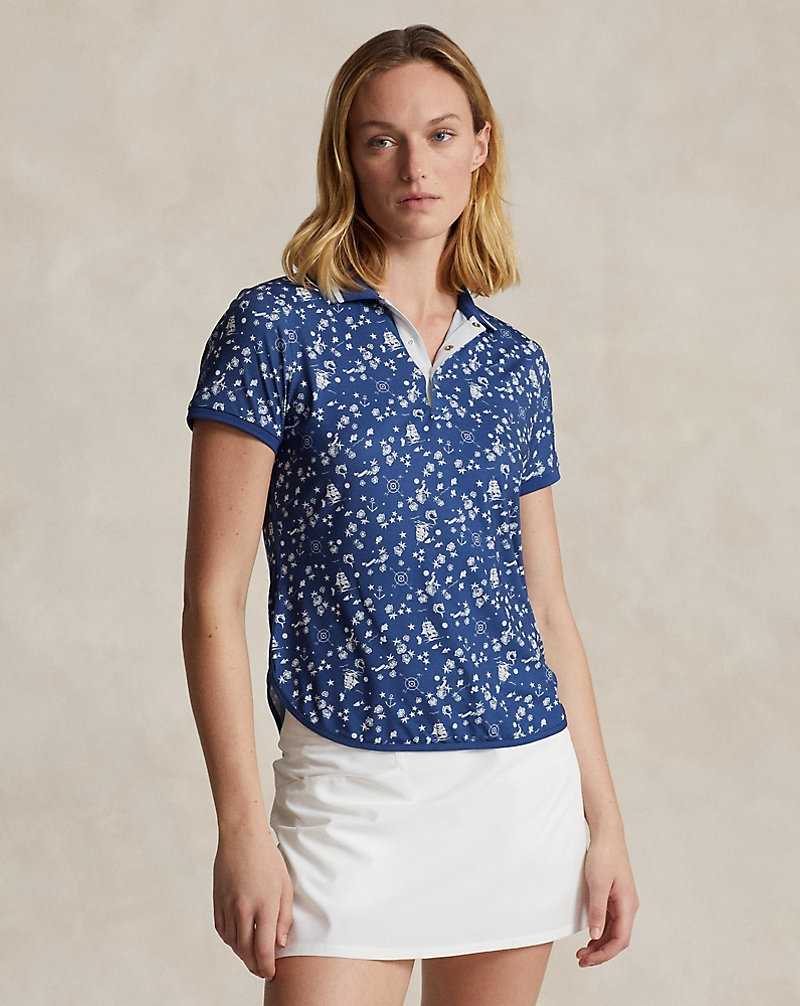 Camisa Polo Ralph Lauren Tailored Fit Graphic Jersey Mujer Nautical Cnv/beach Ryl | NUJWLGO-65 - vista 1