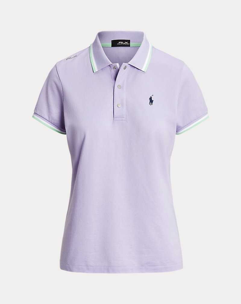Camisa Polo Ralph Lauren Tailored Fit Jersey Mujer Flwr Prpl/Ath Grn/Crmc Wh | XKPICTF-36 - vista 2