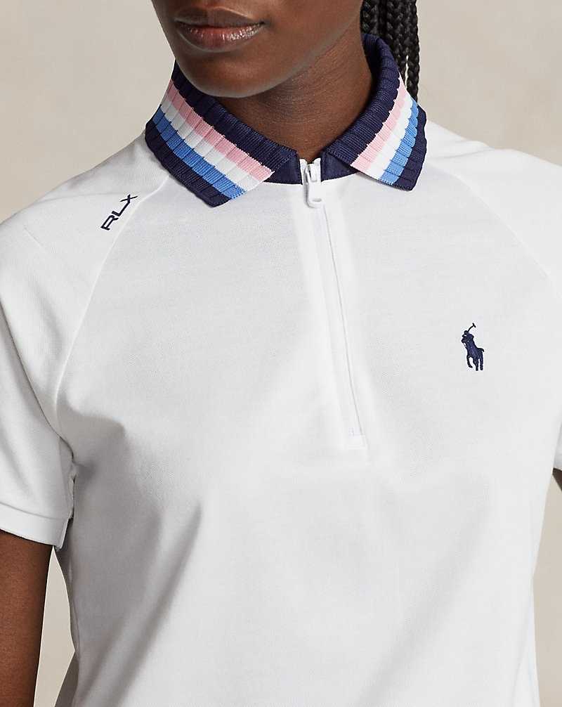 Camisa Polo Ralph Lauren Tailored Fit Quarter-Zip Mujer Blancos | WZPCQVX-23 - vista 5