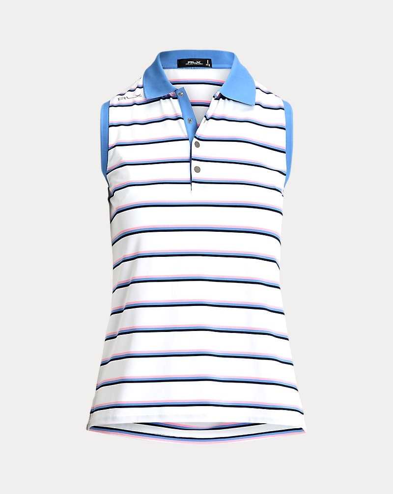 Camisa Polo Ralph Lauren Tailored Fit Sleeveless Mujer Blancos | DJTZEOG-80 - vista 2