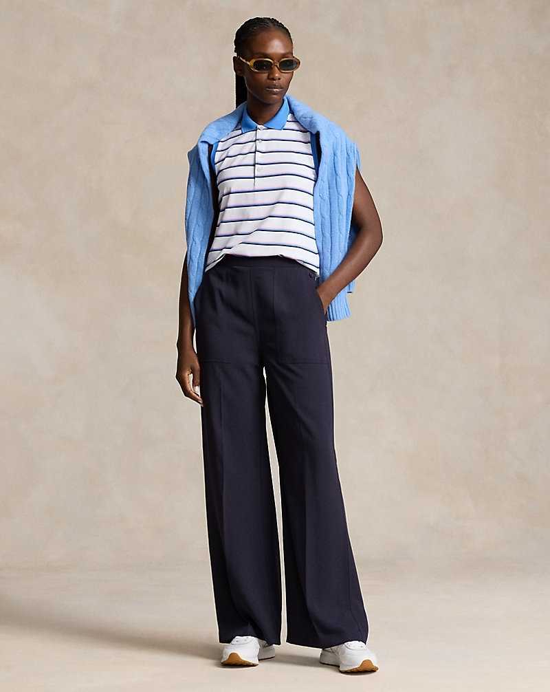 Camisa Polo Ralph Lauren Tailored Fit Sleeveless Mujer Blancos | DJTZEOG-80 - vista 3